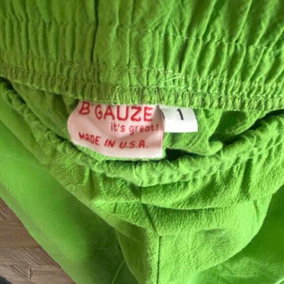 NWT B'Gauze Women's Crop Green Pants Sz 1 Cinched Hem Elastic Waist - Picture 4 of 4